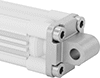 Image of Product. Front orientation. Air Cylinder Mounts. Enclosed-Body ISO Air Cylinders, Pivot-Bracket Actuator Connection.