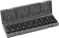 Image of Product. Front orientation. Bit Sockets. Impact Hex Bit Socket Sets, Plastic Case.