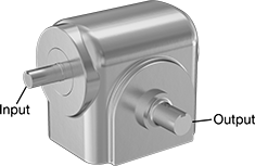 Image of Product. Reducer with Right-Side Output. Front orientation. Contains Annotated. Right Side. Sanitary Right-Angle Speed Reducers.