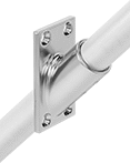 Image of ProductInUse. Front orientation. Slip-On Framing and Fittings. Stainless Steel Slip-On Framing and Fittings, Through-Hole Rail Mounts, 45° Rectangular Flush.