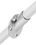 Image of ProductInUse. Front orientation. Slip-On Framing and Fittings. Stainless Steel Slip-On Framing and Fittings, Through-Hole Rail Mounts, 45° Round Flush.