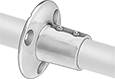 Image of ProductInUse. Front orientation. Slip-On Framing and Fittings. Stainless Steel Slip-On Framing and Fittings, Through-Hole Rail Mounts, Round Flush.