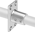 Image of ProductInUse. Front orientation. Slip-On Framing and Fittings. Stainless Steel Slip-On Framing and Fittings, Through-Hole Rail Mounts, Rectangular Flush.