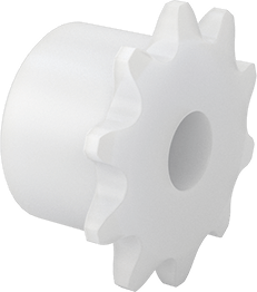 Image of Product. Front orientation. Plastic Sprocket, for Single-Strand ANSI 35 Roller Chain, 10 Teeth.