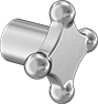 Image of Product. Style 5. Front orientation. Four-Arm Grip. Machinable-Hub Knobs, Style 5.