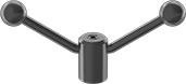 Image of Product. Front orientation. Machine Handles. Threaded-Hole Mount, 2 Arms.