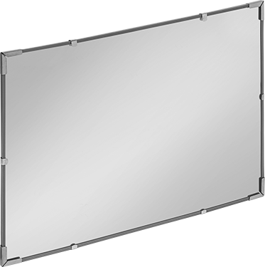 Image of Product. Front orientation. Unbreakable Safety Mirror, with Painted Hardboard Back, 12" x 16".