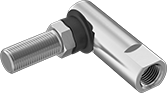 Image of Product. Front orientation. Rod Ends. Internally Threaded Ball Joint Linkages, Neoprene Seal.