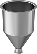 Image of Product. Front orientation. Funnels. Sanitary Metal Hopper-Style Funnels .