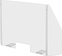 Image of Product. Front orientation. Protective Panels. With Cutout, Foot Brackets—Screw-On Side Panels.