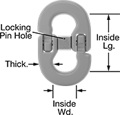 Image of Attribute. Front orientation. Exploded view. Contains Annotated. Chain Connecting Links. Nonremovable Figure-Eight Chain Connecting Links—For Lifting.