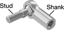 Image of Product. Front orientation. Contains Annotated. Rod Ends. Internally Threaded Oil-Embedded Ball Joint Linkages.