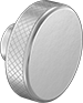 Image of Product. Style 1. Front orientation. Style 1. Unthreaded-Hole Knobs, Knurled-Head Grip.