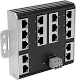 Image of Product. Front orientation. Ethernet Switches. Low-Profile Ethernet Switches, 16 Sockets.