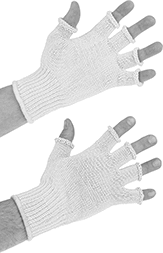 Image of ProductInUse. Front orientation. Gloves. Open-Finger Work Gloves, Cotton/Polyester Fabric.