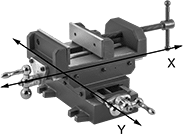 Image of Product. Front orientation. Contains Annotated. Vises. Cross-Slide Drill-Press Vises.