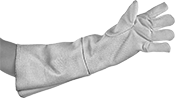 Image of ProductInUse. Zetex Plus Fabric Gloves with Sleeve. Front orientation. Gloves. Extreme Heat-Protection Gloves, Zetex Plus Fabric, Sleeve, Gloves.