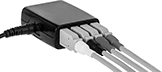 Image of ProductInUse. Front orientation. Electrical Connector Boots. Electrical Strain-Relief Connector Boots.