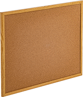 Image of Product. Front orientation. Bulletin Boards. Bulletin Boards, Cork with Oak Frame.