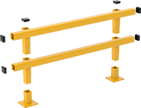 Image of System. Front orientation. Guardrails. Stackable Guardrails.