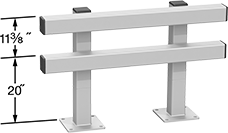 Image of System. Front orientation. Contains Annotated. Guardrails. Stackable Guardrails.