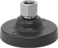 Image of Product. Front orientation. Leveling Mounts. Stay-Put Swivel Leveling Mounts with Threaded Hole, Two Mounting Holes, Without Cushion.
