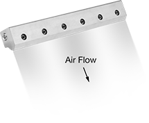 Image of ProductInUse. Front orientation. Contains Annotated. Air Knives. High-Efficiency Air Knives.