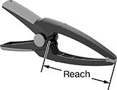 Image of Product. Front orientation. Contains Annotated. Spring Clamps. Long-Reach Spring Clamps.