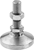 Metric Super-Corrosion-Resistant Swivel Leveling Mounts with Threaded Stud