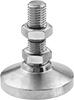 Nickel-Plated Steel Swivel Leveling Mounts with Threaded Stud