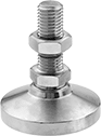 Image of Product. Without Cushion. Front orientation. Leveling Mounts. Swivel Leveling Mounts with Threaded Stud, Without Cushion.