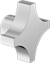 Image of Product. Style 3. Front orientation. Four-Arm Grip. Machinable-Hub Knobs, Style 3.