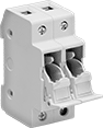 Image of Product. Front orientation. Fuse Blocks. DIN-Rail Mount Fuse Blocks for Midget Fuses, For 2 Fuses.