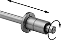 Image of ProductInUse. Front orientation. Contains Annotated. Ball Splines and Bearings. Mounted Linear Bearings for Ball Splines.