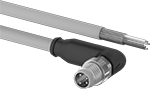 Image of Product. Front orientation. Ethernet Cords. Ethernet Cords with M8 Connectors, Plug, 90° Elbow End.