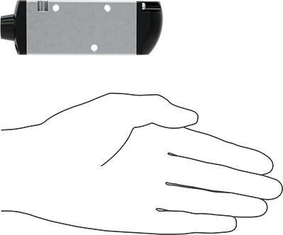 Image of Product. Side1 orientation. Contains SizingReference. Air Directional Control Valve, Air-Operated, Spring Return, 1/8 NPT.