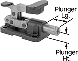 Image of Product. Front orientation. Contains Annotated. Toggle Clamps. Compact Push Toggle Clamps with Locking Handle.