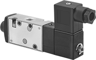 Image of Product. Front orientation. Directional Control Valves. Single-Action Electrically Operated Air Directional Control Valves, Style A.