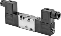 Image of Product. Front orientation. Directional Control Valves. Single-Action Electrically Operated Air Directional Control Valves, Style D.