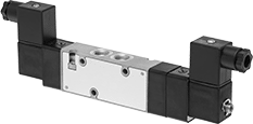 Image of Product. Front orientation. Directional Control Valves. Two-Speed Two-Action Electrically Operated Air Directional Control Valves, Style F.