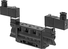 Image of Product. Front orientation. Directional Control Valves. Two-Speed Two-Action Electrically Operated Air Directional Control Valves with Full Shut-Off, Style B.