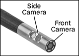 Image of Product. Borescope Tip. Front orientation. ZoomedIn view. Contains Annotated, Border. Borescopes. Multi-Camera Video-Recording Borescopes with Built-In Monitor , Knob Adjustment.