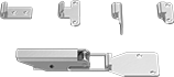 Image of Product. Front orientation. Draw Latches. Multiple-Strike Draw Latches, Five Strike Plates.