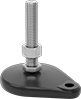 Image of Product. Front orientation. Leveling Mounts. Stay-Put Swivel Leveling Mounts with Threaded Stud, One Offset Mounting Hole, Without Cushion.