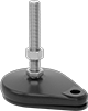 Image of Product. Front orientation. Leveling Mounts. Stay-Put Swivel Leveling Mounts with Threaded Stud, One Offset Mounting Hole, With Cushion.
