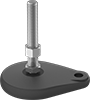 Offset Bolt-Down Swivel Leveling Mounts with Threaded Stud