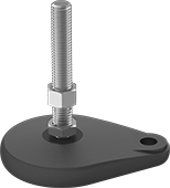 Image of Product. Front orientation. Leveling Mounts. Stay-Put Swivel Leveling Mounts with Threaded Stud, One Offset Mounting Hole.