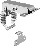 Image of Product. Straight Strike Plate with Safety Catch. Front orientation. Draw Latches. Corner-Mount Tight-Hold Draw Latches, Safety Catch, Straight Strike Plate, 304 Stainless Steel.