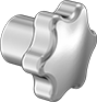 Image of Product. Style 10. Front orientation. Style 10. Unthreaded-Hole Knobs, Six-Arm Grip.