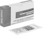 Image of Product. Front orientation. Burn Relief Dressings. Gels.